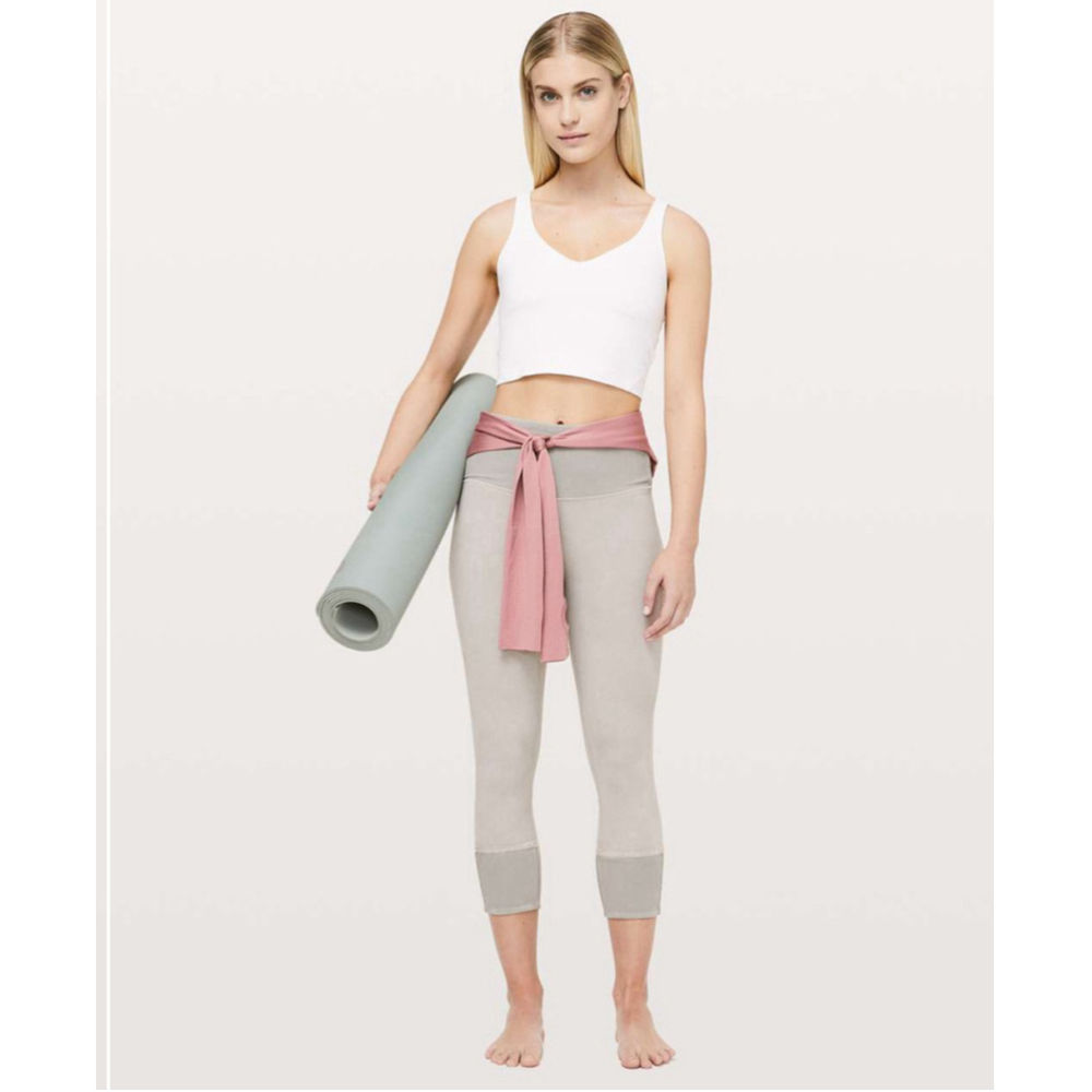 Lululemon Wunder Under Crop 23" *Ribbed Washed French Clay Size 6
